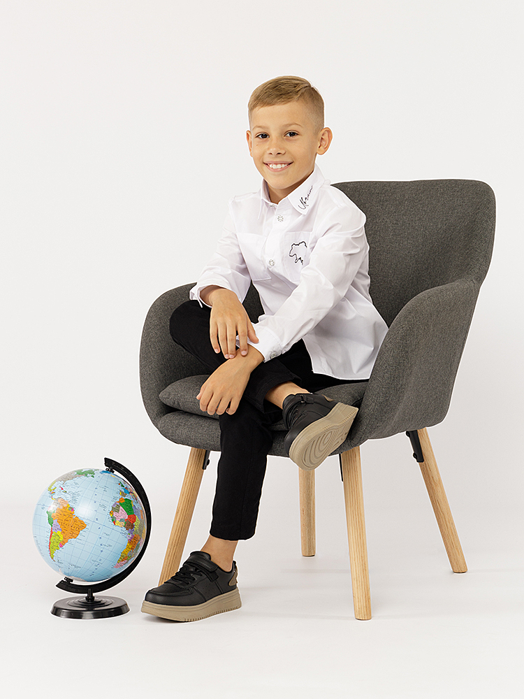 Сорочка з довгим рукавом для хлопчиків 116 білий My Chance ЦБ-00222244