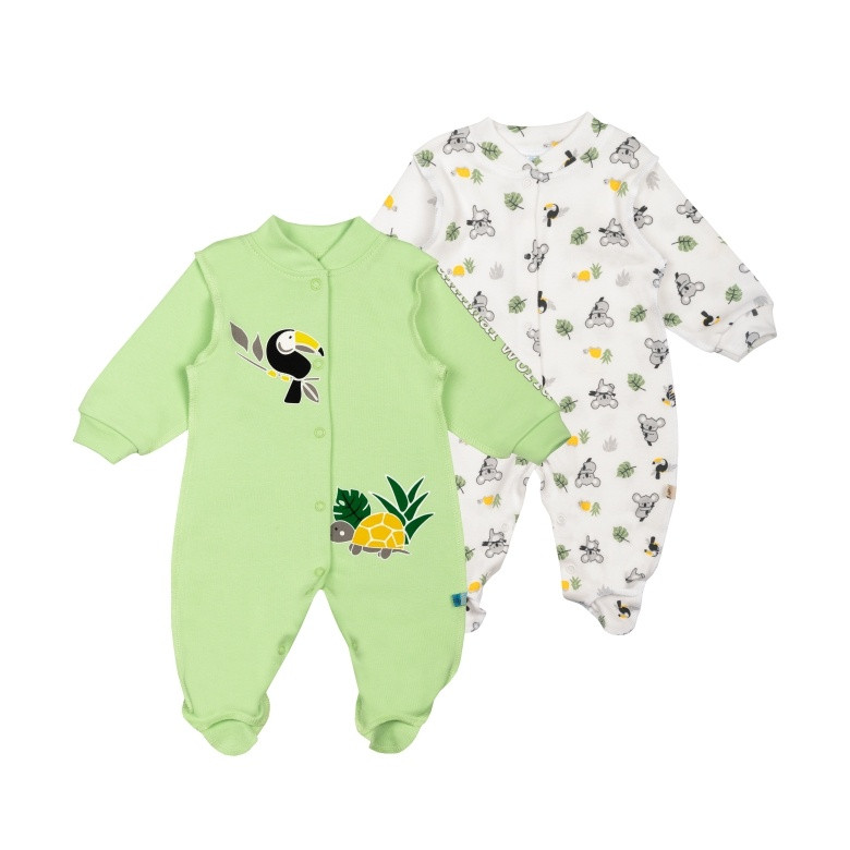 Комплект комбінезонів для хлопчика Gabbi KB-24-9 Салатово-білий 86 (14190)