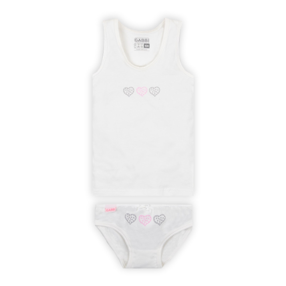 Комплект білизни дитячий бавовняний для дівчинки GABBI KTD-21-2 Молочний на зріст 110 (13160)