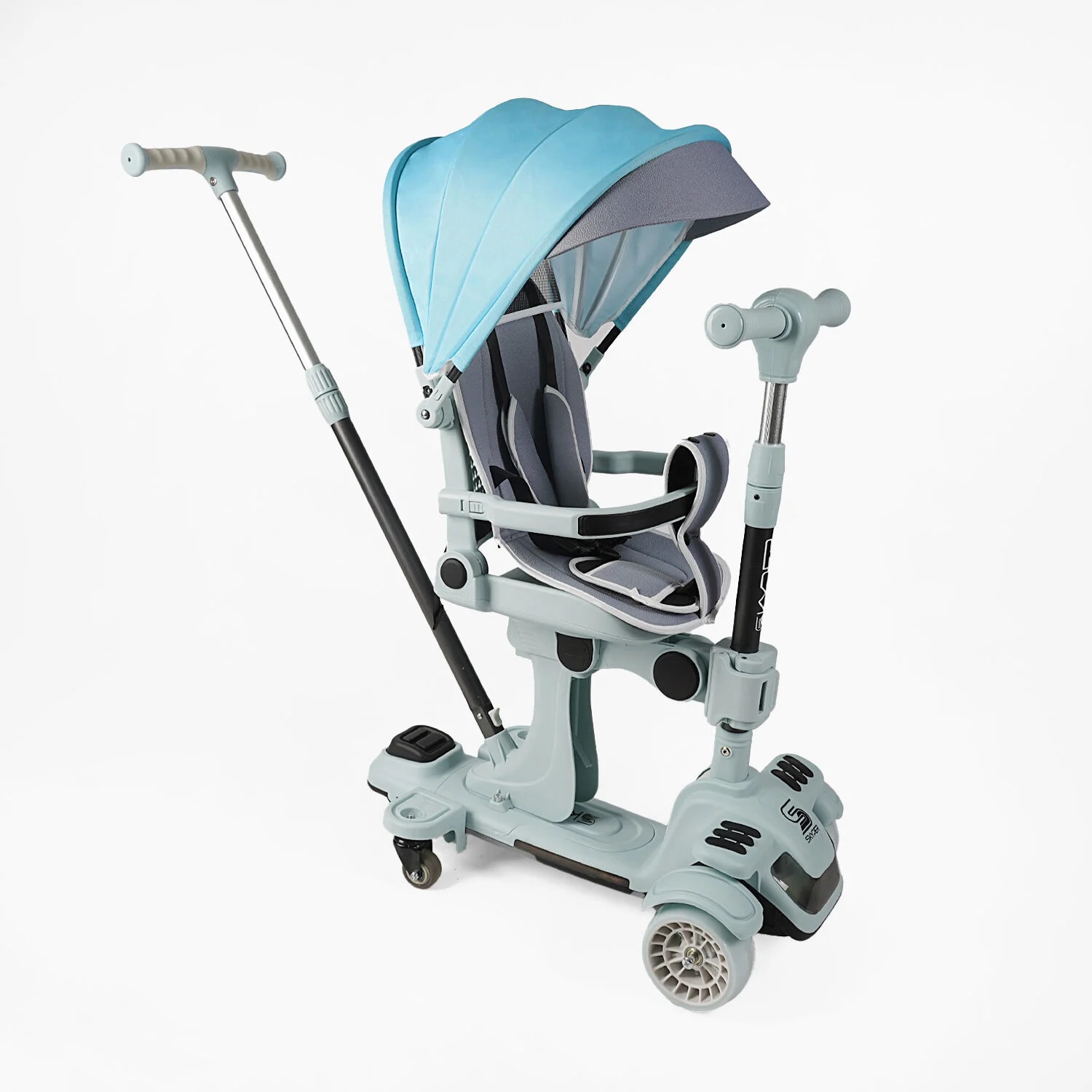 Самокат багатофункціональний з бортиком Skyper 5в1 Сіро-блакитний (169233)