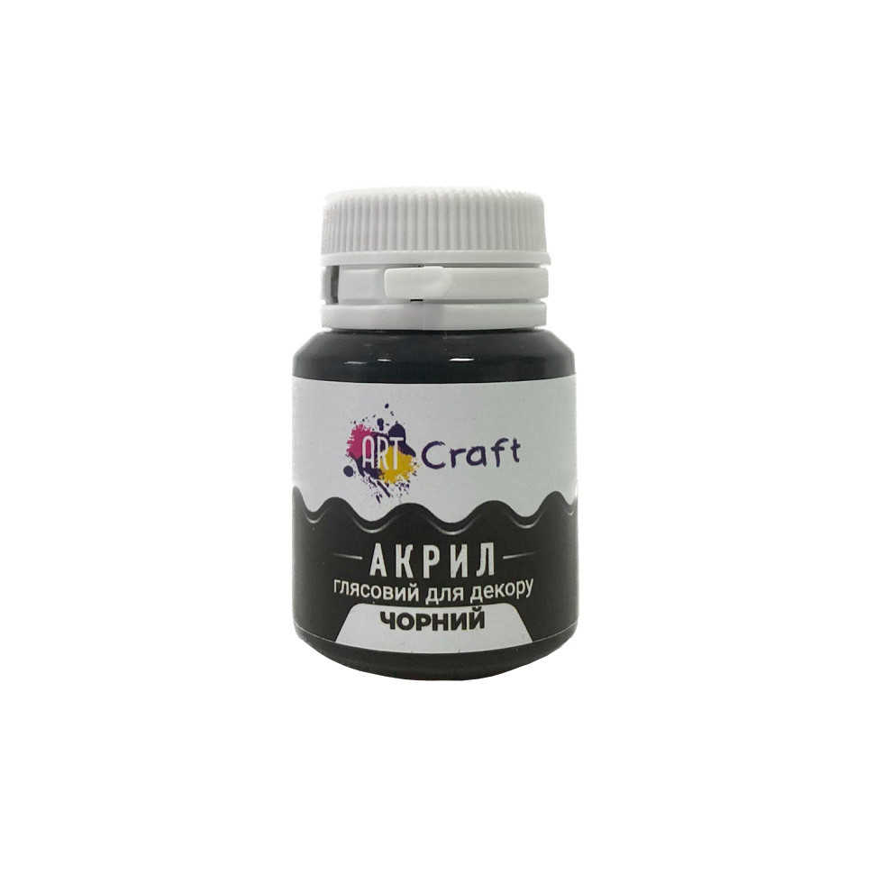 Акрилова фарба глянцева Чорний Art Craft AG-7546 20 мл