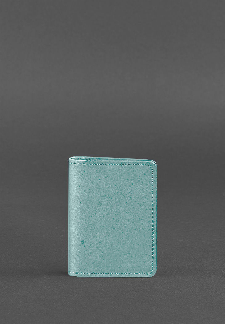Жіночий шкіряний кард-кейс (візитниця) 6.0 бірюзовий BlankNote