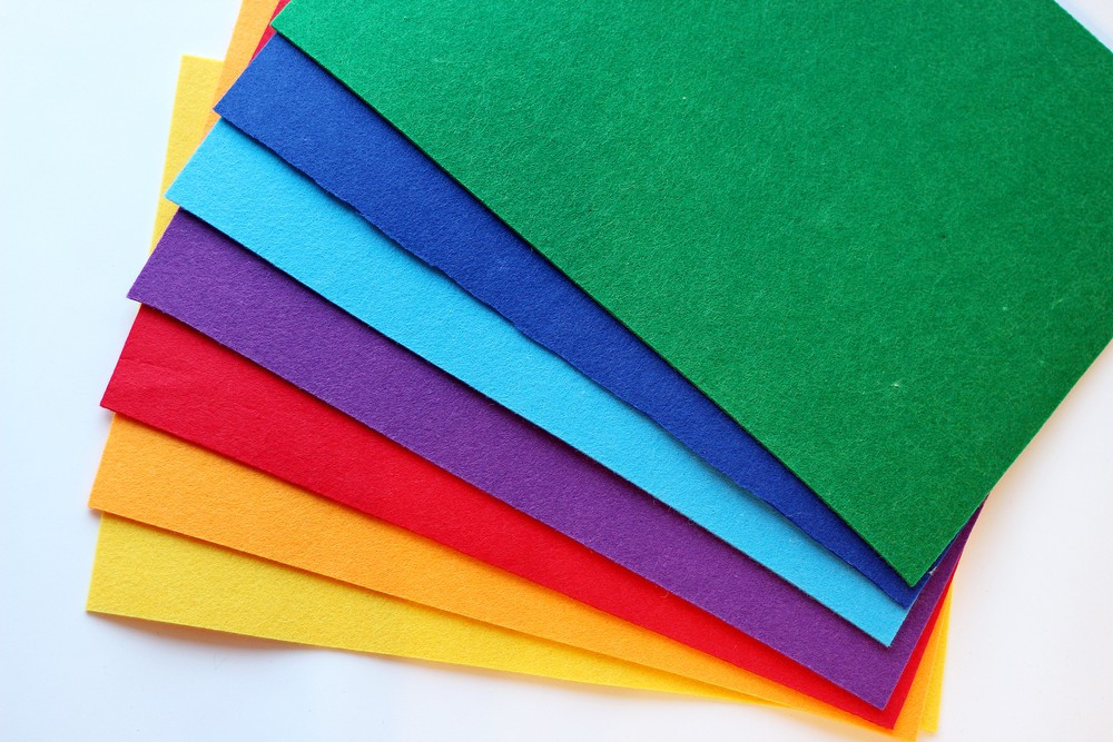 Набір китайського жорсткого фетру 2 мм Pugovichok Веселка 7 кольорів для рукоділля та творчості (7170)