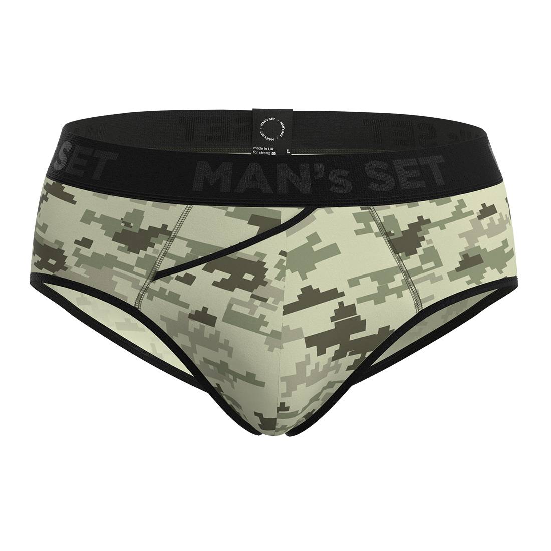 Чоловічі анатомічні брифи MAN's SET Briefs 2.0 S З принтом пікселів (1151-2879)