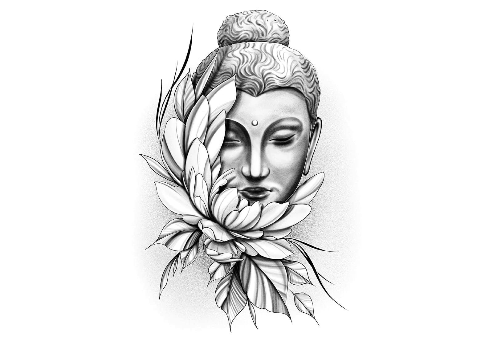 Тимчасовий перекладне тату Квітка Будди ArleySign 145х205 мм