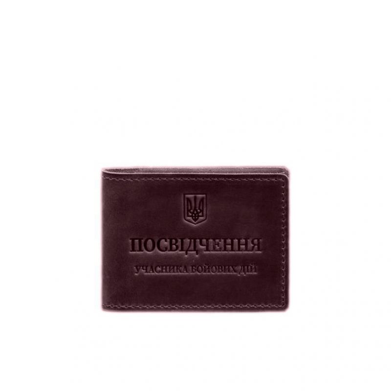 Обкладинка для посвідчення BlankNote УБД бордова Crazy Horse