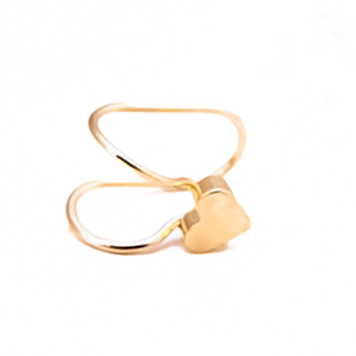 Серьга-каффа Серце золотиста Bioworld (13588)