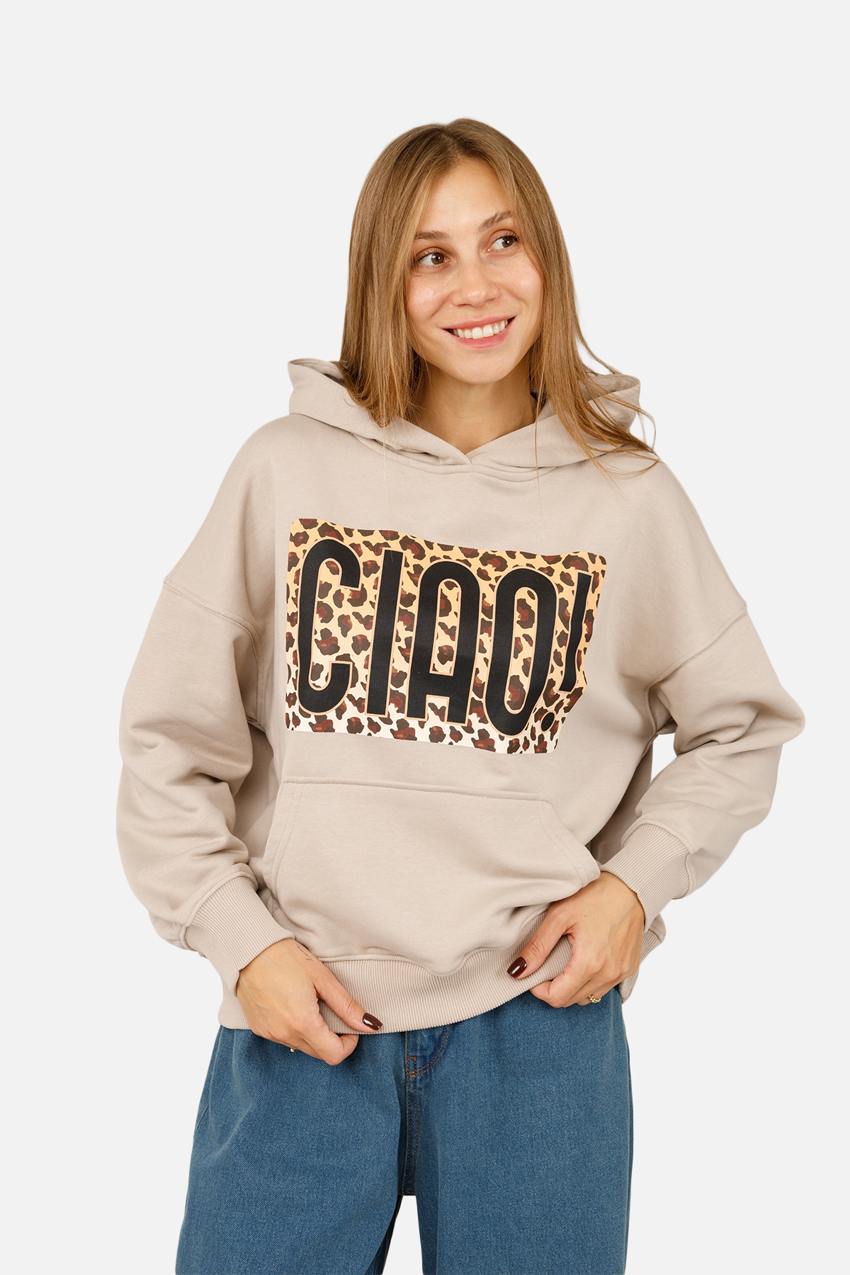 Жіночий худі Yuki L Бежевий ЦБ-00262502 (SKT001027027)