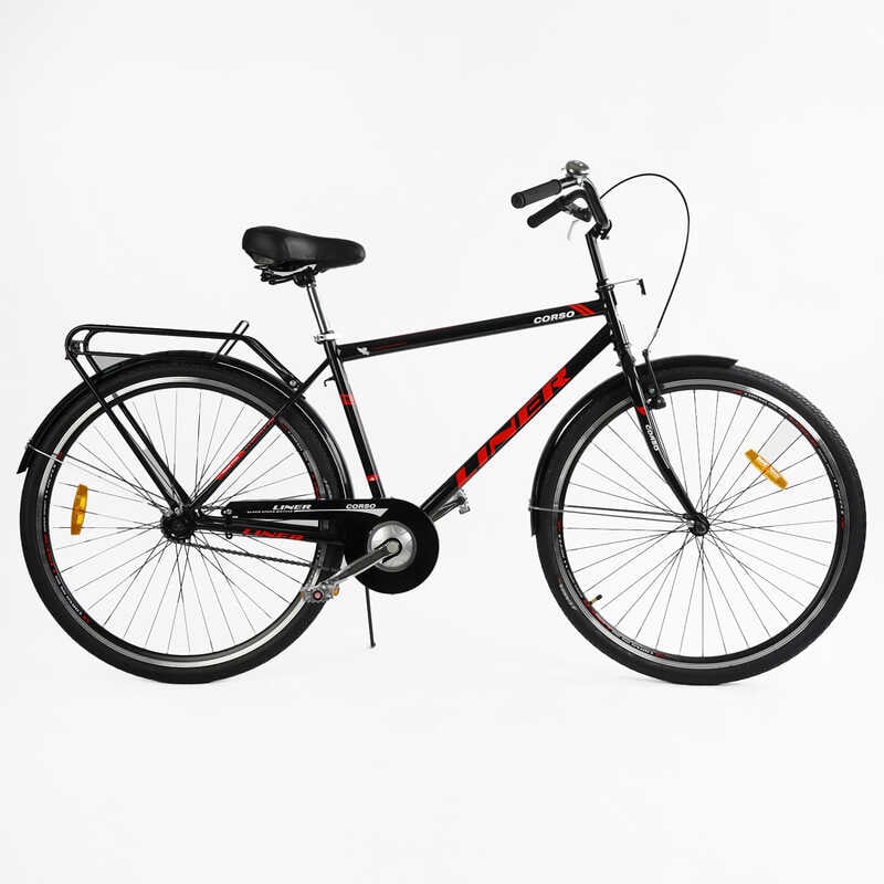 Велосипед міський Corso 28 Liner LN-650 21 Чорно-червоний (168016)