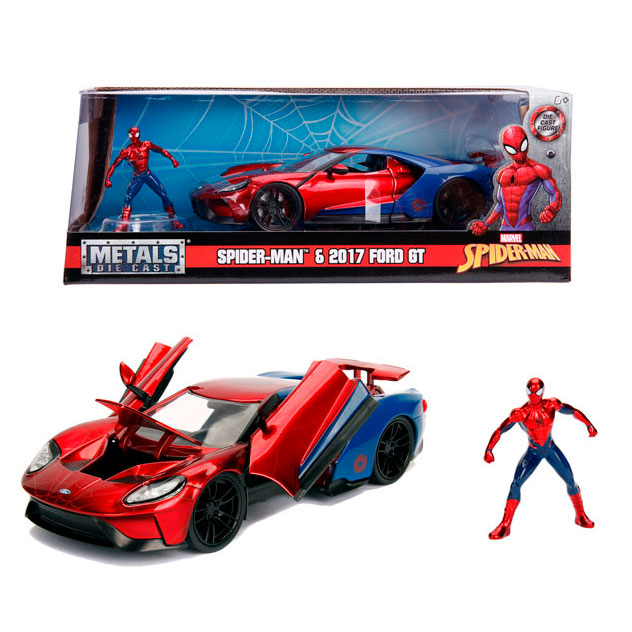 Автомодель машинка Марвел Форд GT (2017) з фігуркою Людини-Павука JADA OL185905
