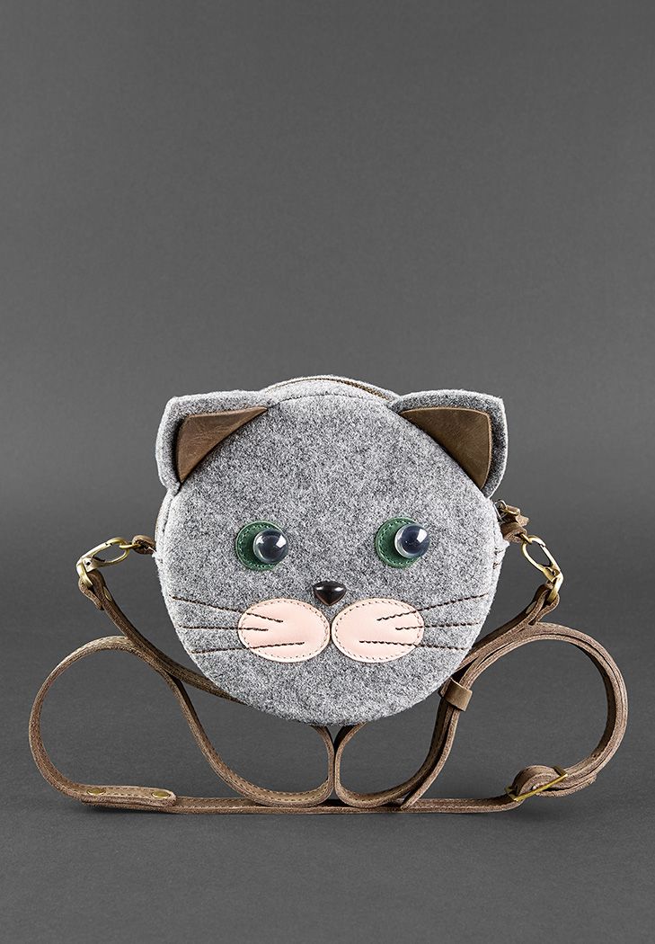 Сумка BlankNote Miss Kitty фетр+шкіра Горіх (BN-BAG-21-felt-о)