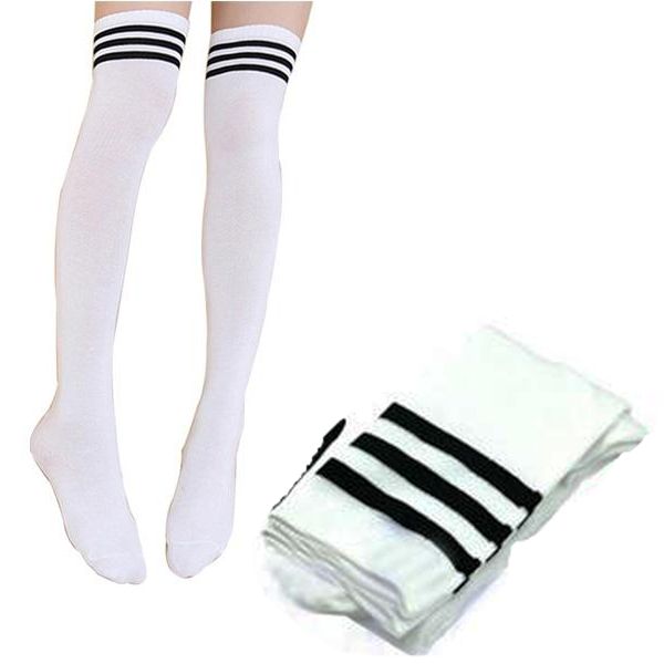 Гольфи зі смужками one size 40 DEN білі Mic (Zibr)