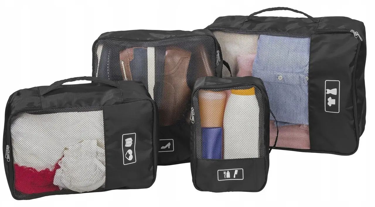 Набір із 4х дорожніх органайзерів TOPMOVE Traveler Чорний (IAN454029)
