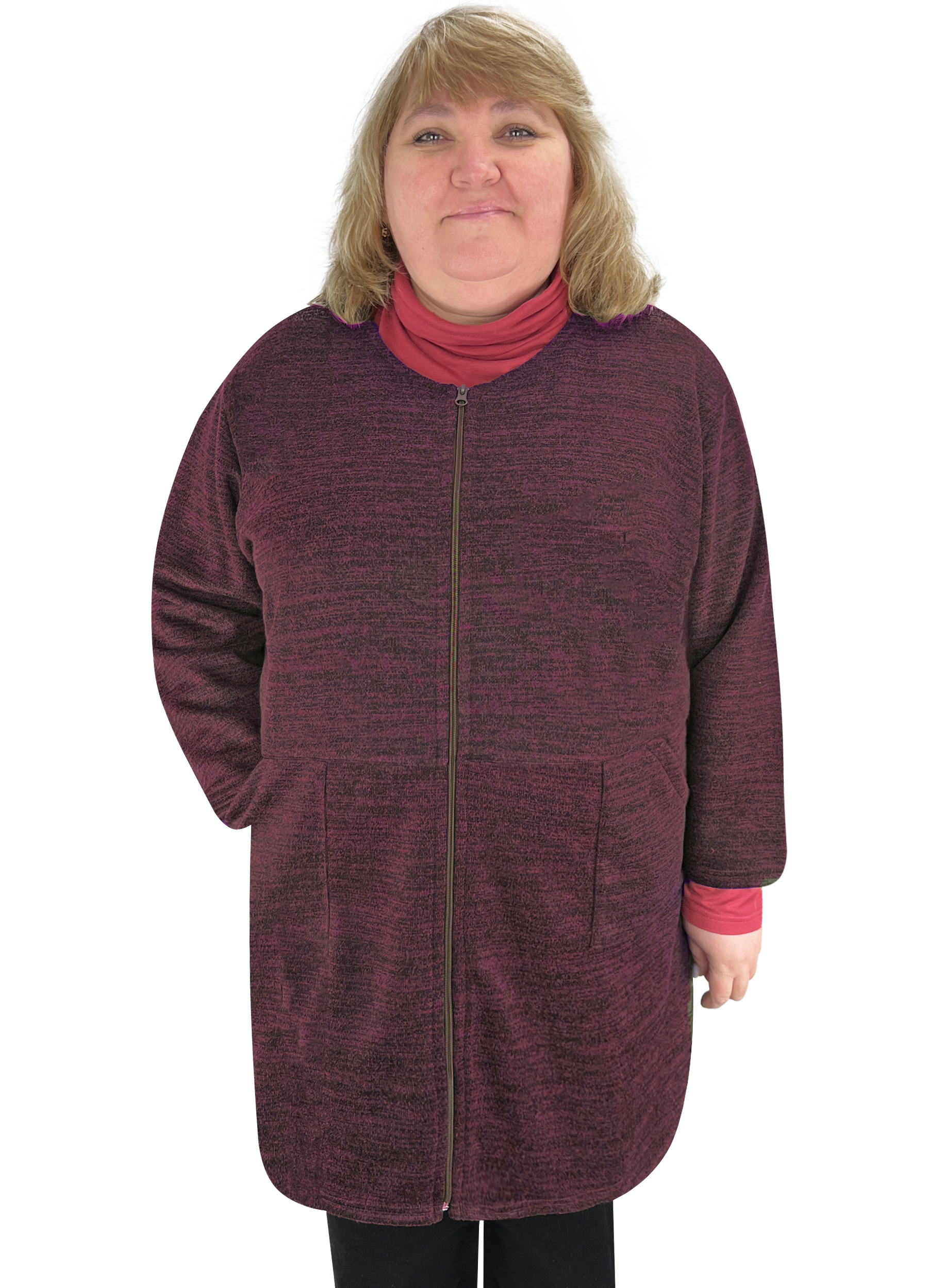 Кардиган жіночий Модельер 26121 60-62 Бордовий (15336)