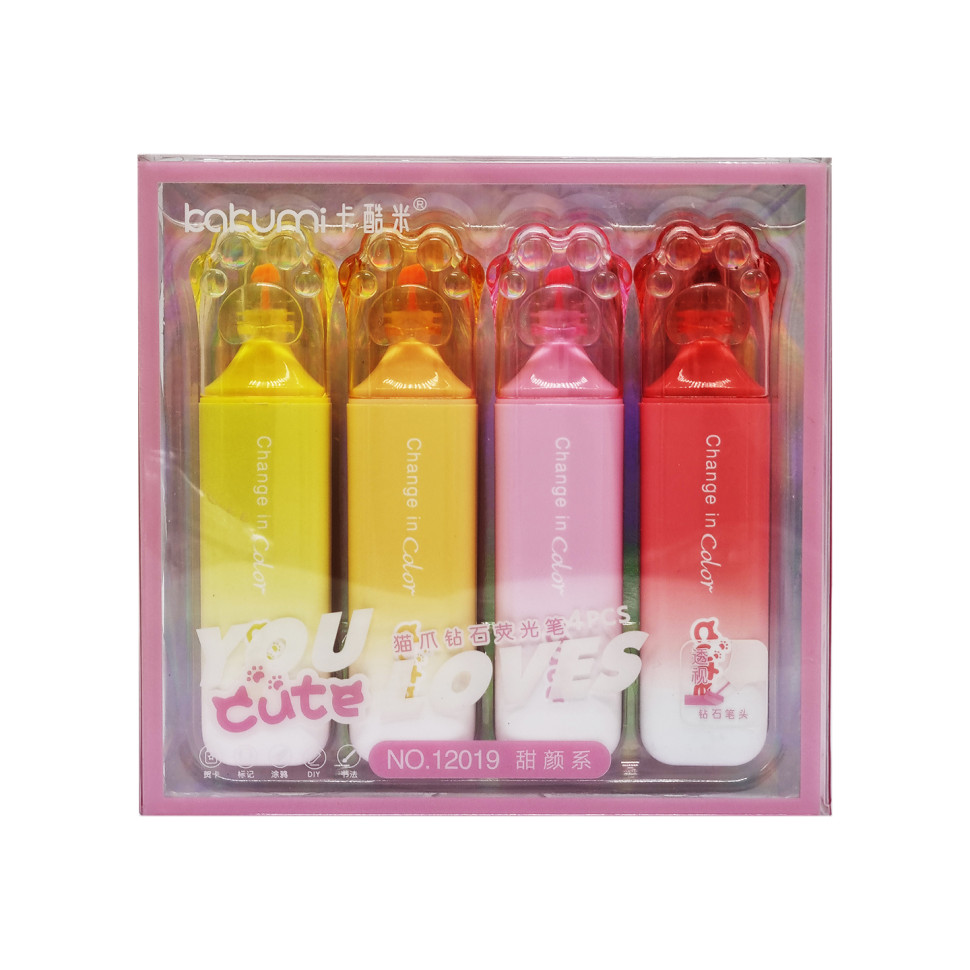 Набір фломастерів Котяча лапка Bambi 12019-H 4 кольори Вид 1