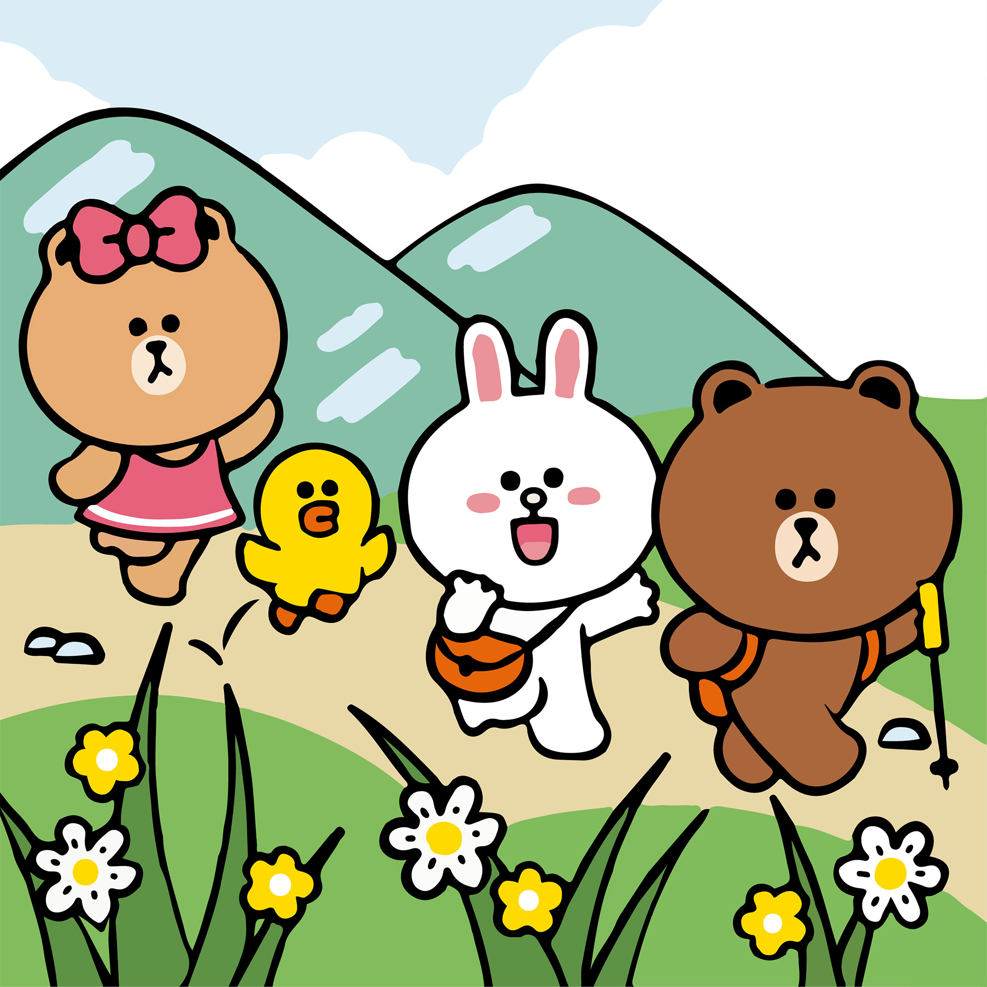 Картина за номерами Santi Лайн Френдс Подорож Чоко Саллі Коні та Брауна 25х25 см Різнокольоровий (955371)