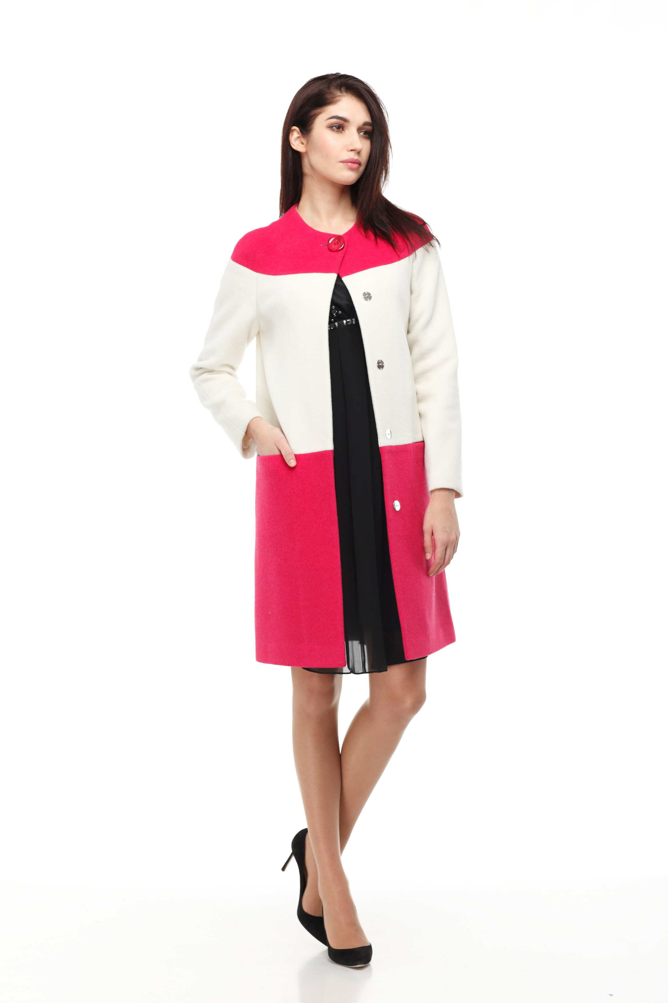 Жіноче пальто ORIGA Miranda 224457 42/XS Рожево-білий (1017)