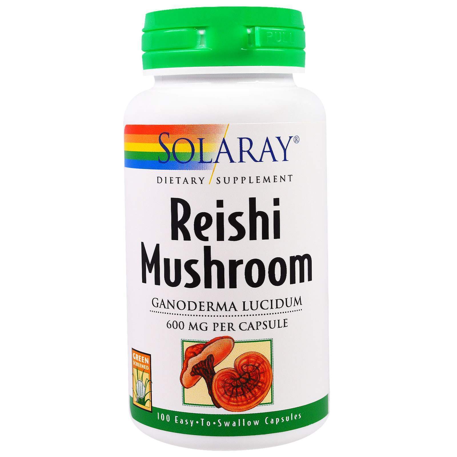 Гриби рейші Reishi Mushroom Solaray 600 мг 100 капсул (20032)