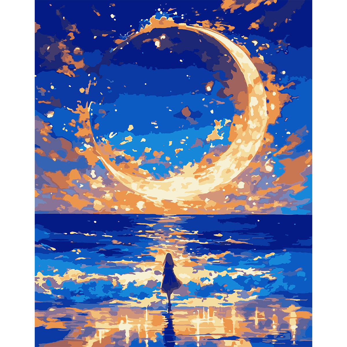 Картина за номерами Santi Місяць у вогнях 40х50 см Різнокольоровий (955068)