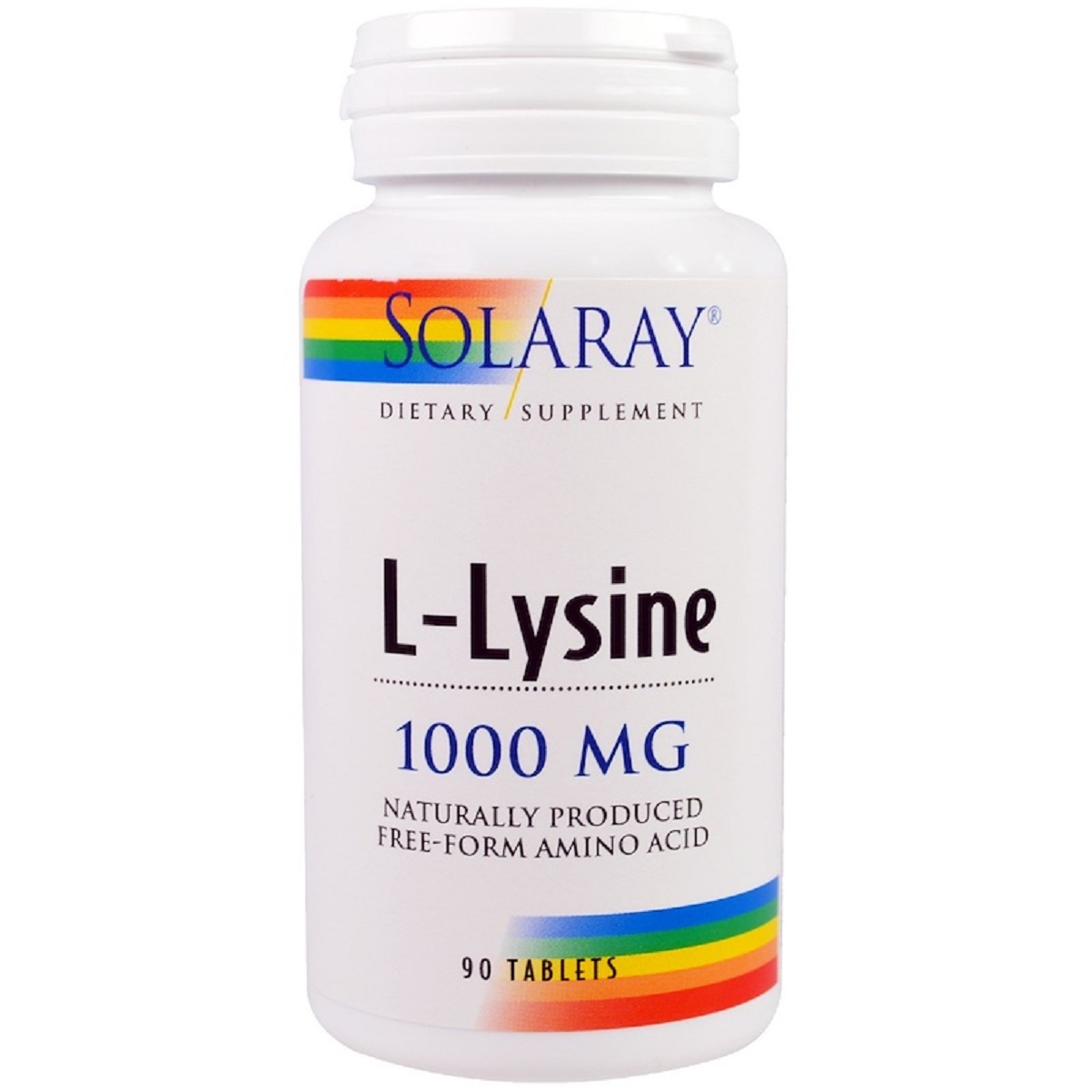 Лізин 1000 Мг, L-Lysine, Solaray, 90 Таблеток