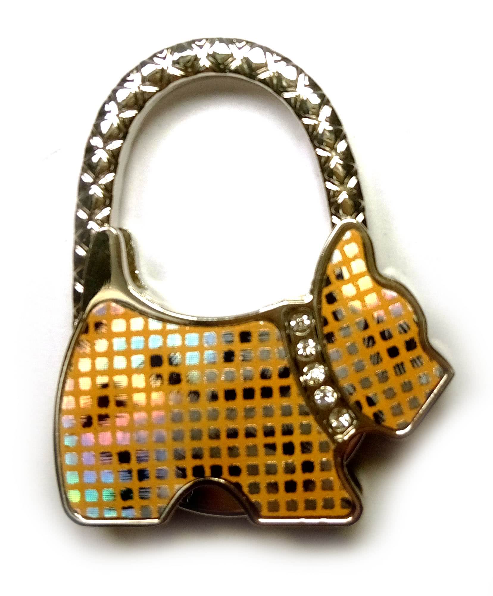 Сумкотримач Для Жіночої Сумочки &quot;собачка-Замок Біло Коричнева&quot; (6,5Х5Х1 Див) 26715B