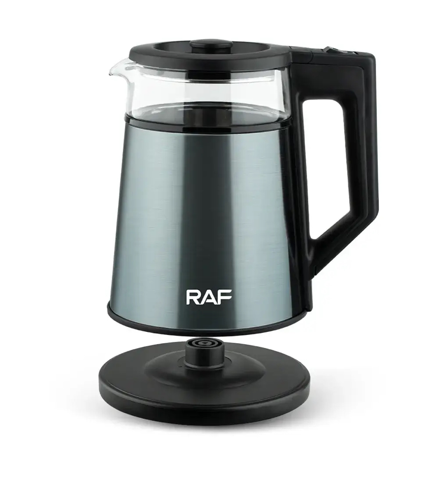 Електрочайник скляний дисковий 1,8 л RAF 7815 2000 Вт Чорний