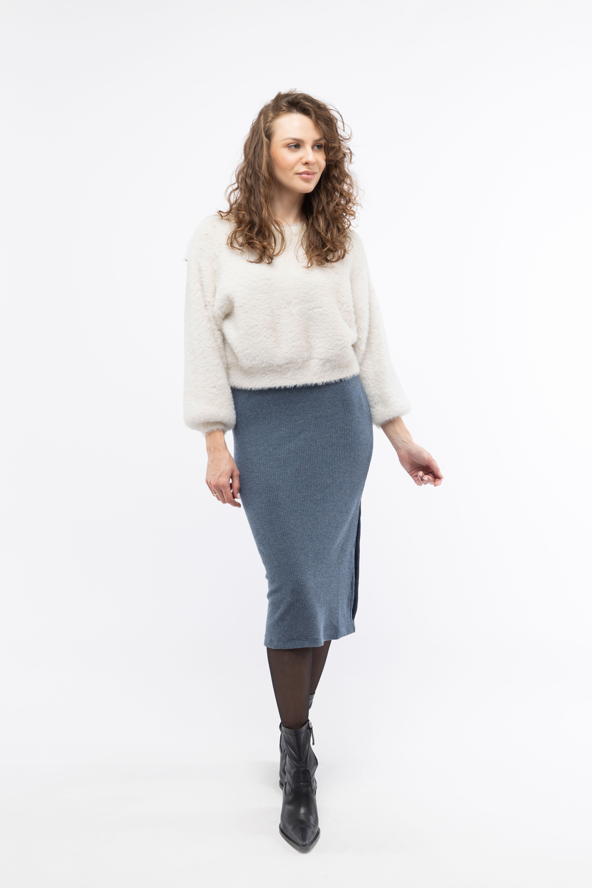 Жіноча спідниця S блакитний Bebe Plus ЦБ-00237667