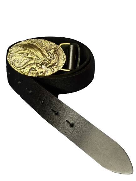 Ремінь з пряжкою Gorillas BBQ Дрогон латунь bb39 120 см Чорний (5261)