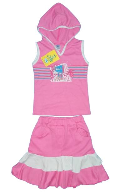 Літній костюм для дівчинки Mine 86-92 см Рожевий (ю130)
