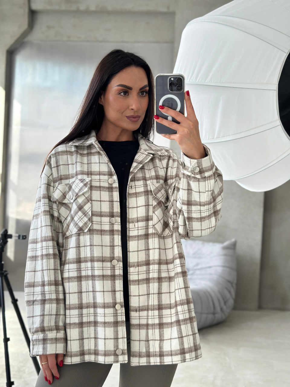 Куртка-сорочка PEONY №1 56-58 Бежево-коричневий (2908242-56-58:246)