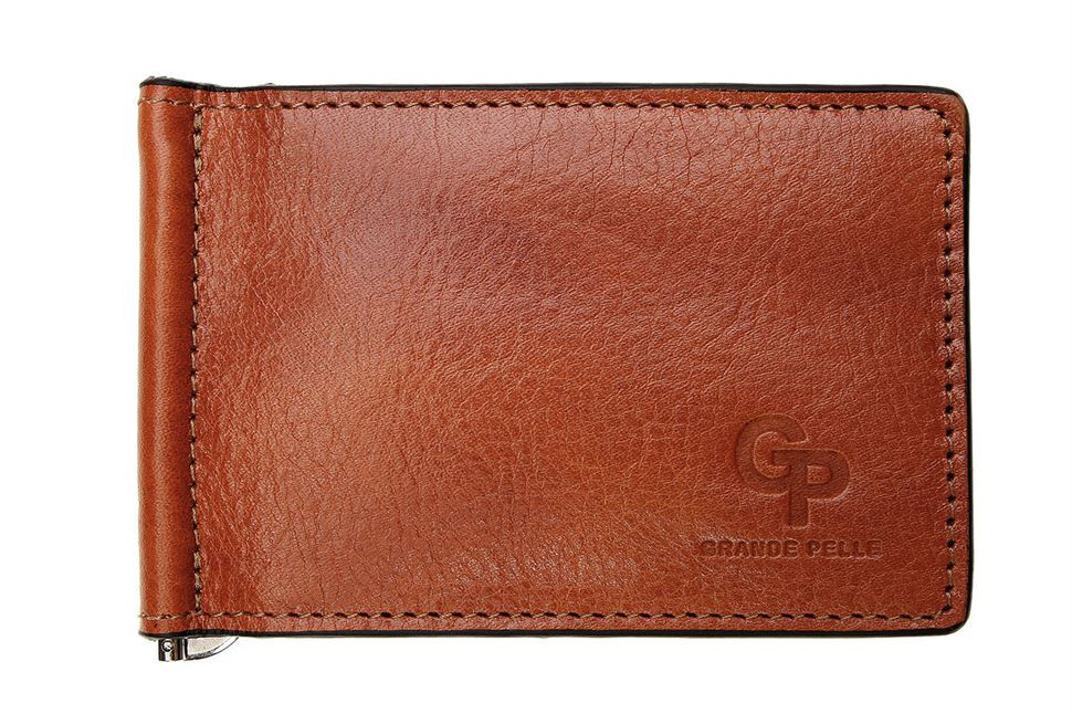 Затискач для купюр Onda теракотовий Grande Pelle 105623 80х110 мм