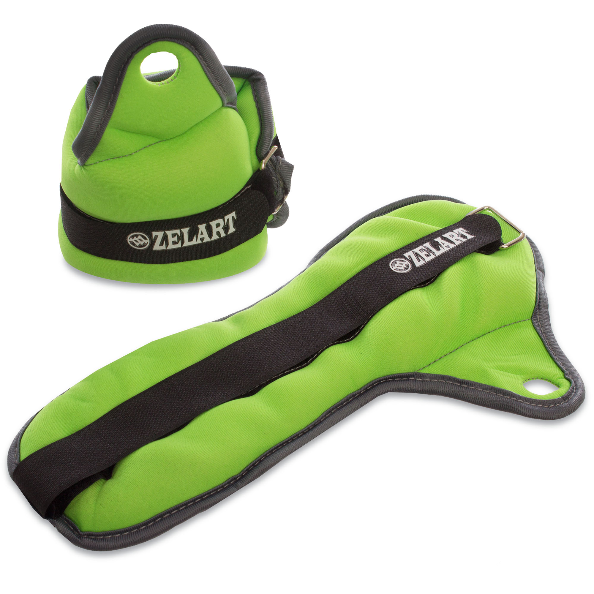 Обтяжувачі-манжети для рук PS FI-1965-2 (2 x 1кг) (FI-1965-2_Салатовый-серый)