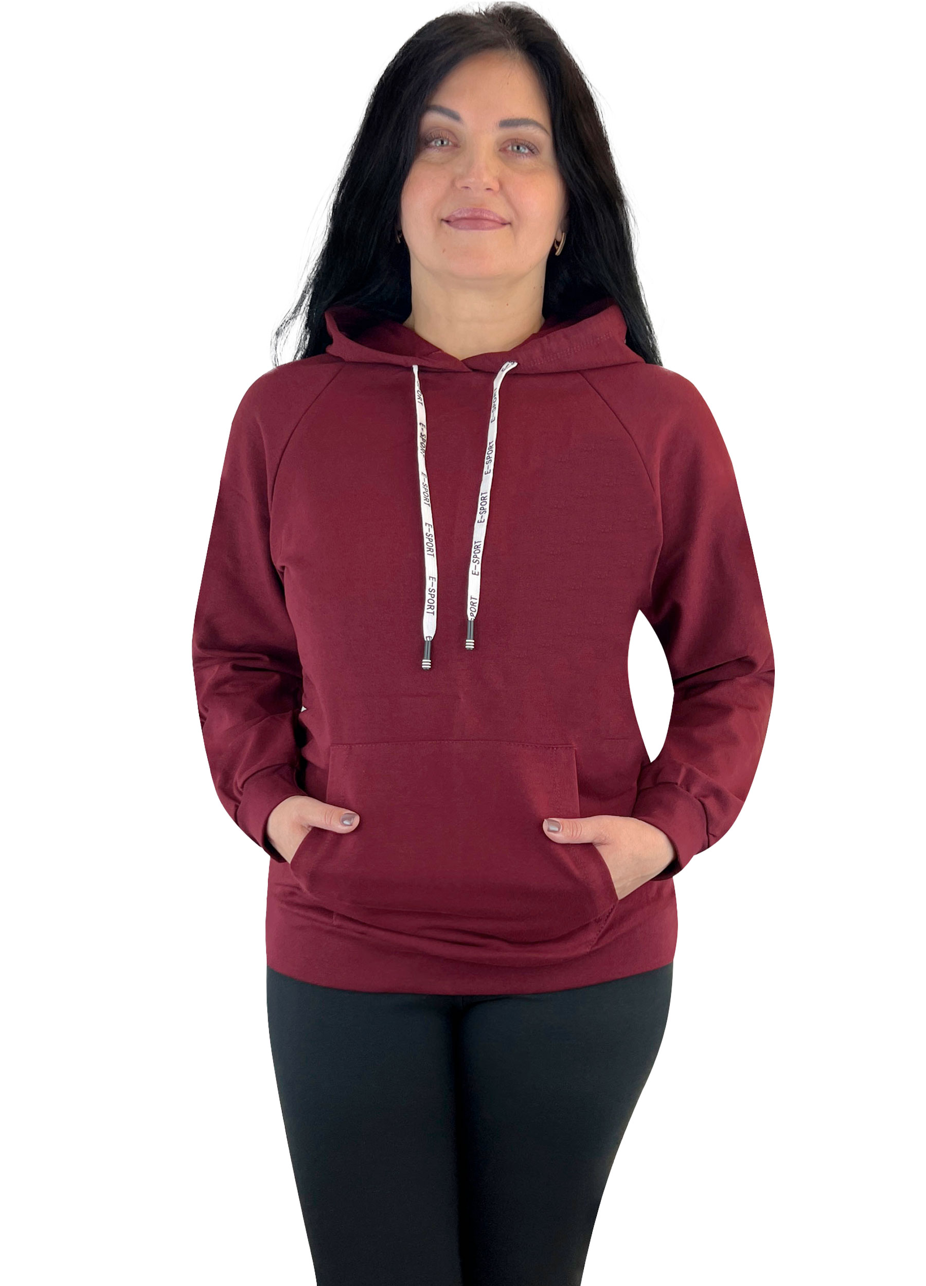 Худі жіночий Модельер 25621 48-50 Бордовий (14686)