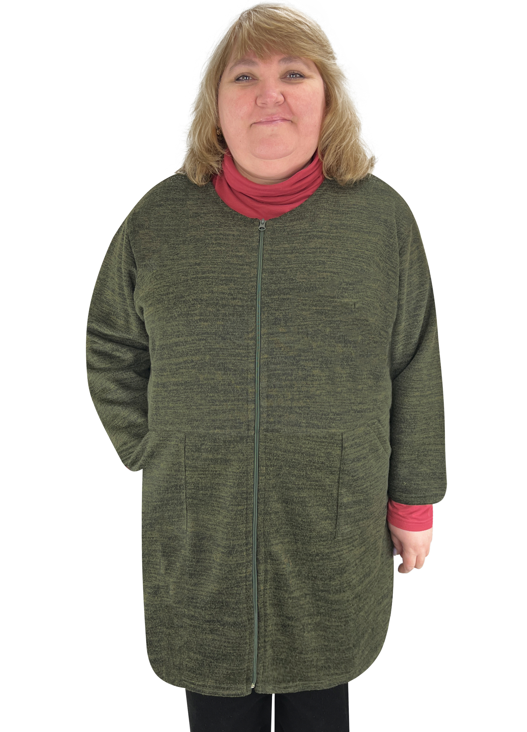 Кардиган жіночий Модельер 26121 60-62 Темно-зелений (15339)