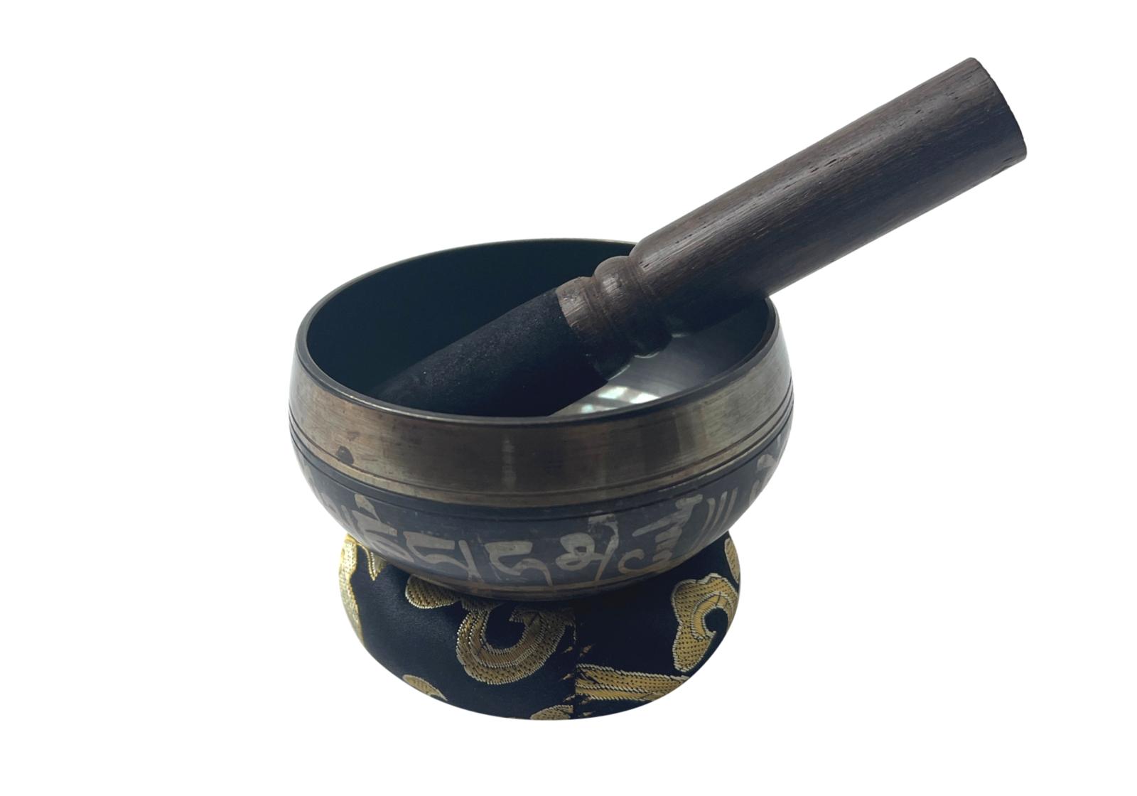 Набір 3в1 Amber Співаюча чаша D 8 см з підставкою та резонатор