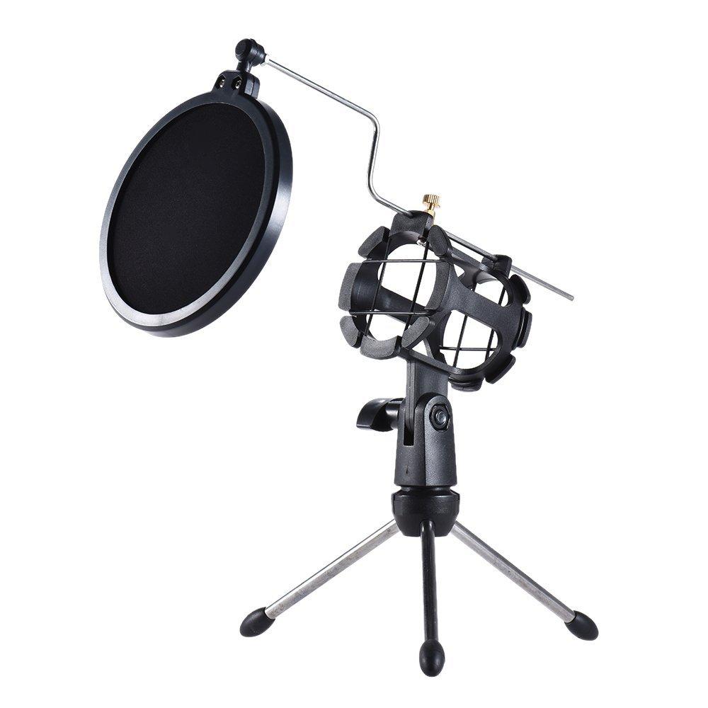 Тримач для мікрофона настільний Manchez Z-44 з поп-фільтром Black