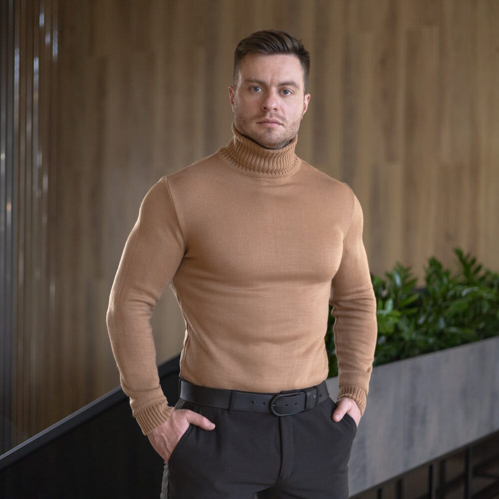 Водолазка чоловіча Pobedov Axelrod 10923 S Бежевий (00000000078)