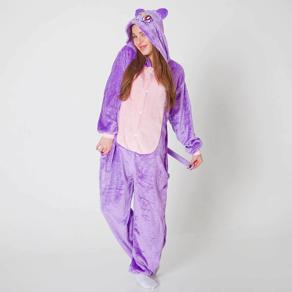 Піжама кігурумі Jamboo Кішка Місяць Фіолетово-рожевий XL (J401742)