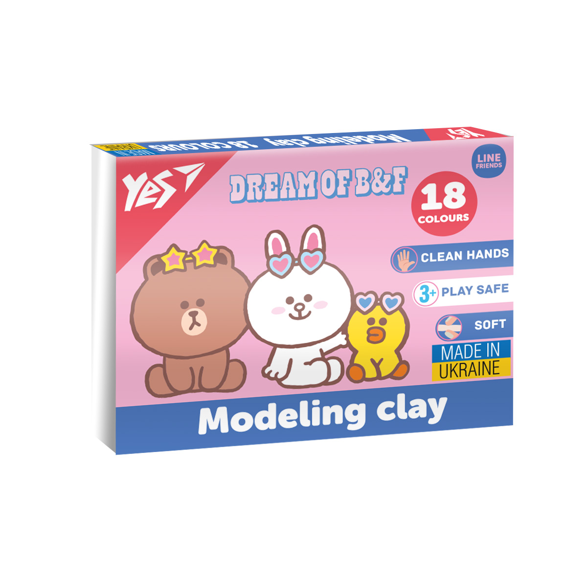 Пластилін YES 18 кол 360г Line Friends (540679)