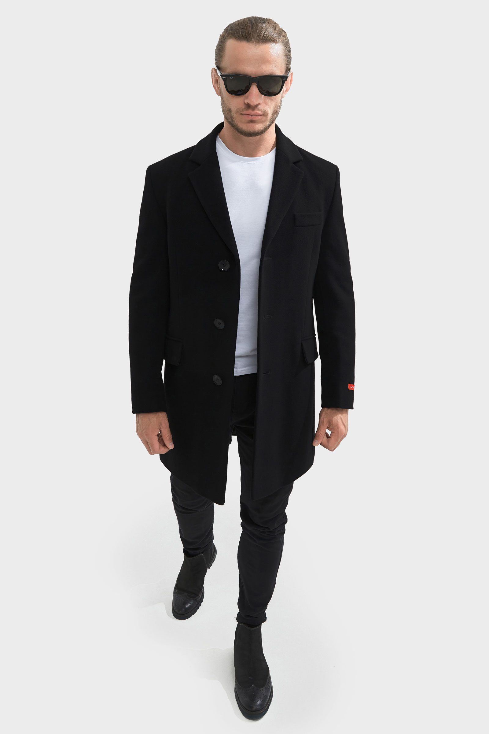 Чоловіче пальто Sun's House 54 Чорний (4825100240837)