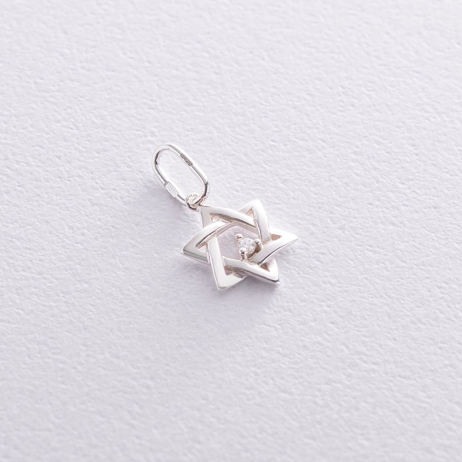 Срібна підвіска Зірка Давида з фіанітом 133043 Онікс