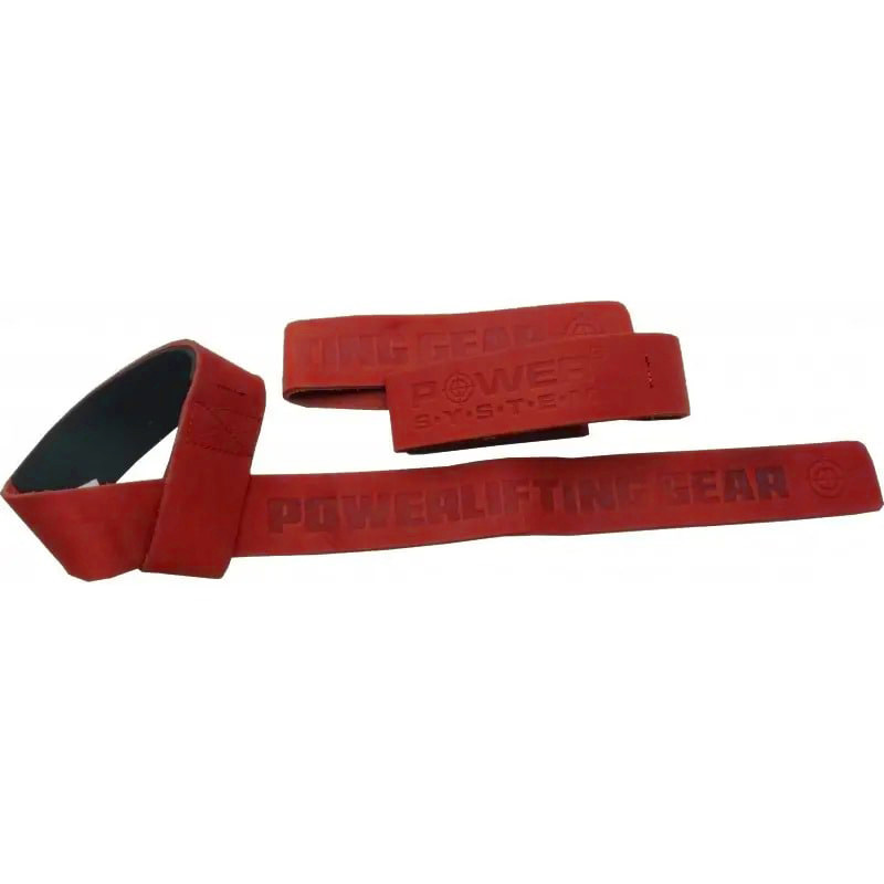 Лямки для тяги шкіряні Power System PS-3320 Leather Straps 68 см Red