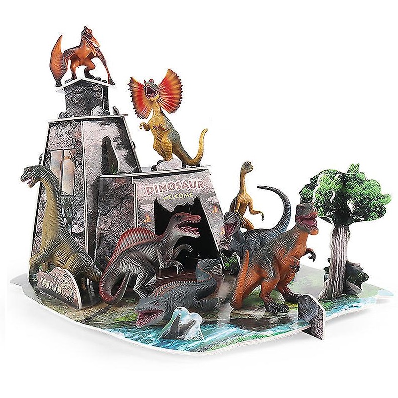 Дитячі пазли 3D Yufeng Динозаври 28 частин 8 фігурок Різнокольоровий (150844)