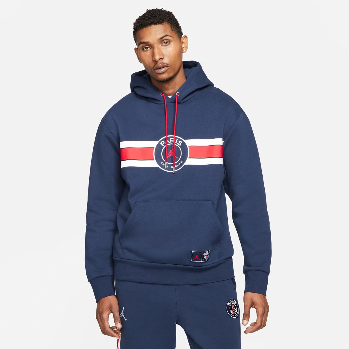 Бомбер чоловічий Jordan Paris Saint-Germain Fleece Pullover Hoodie L Синій (DJ3928-410)