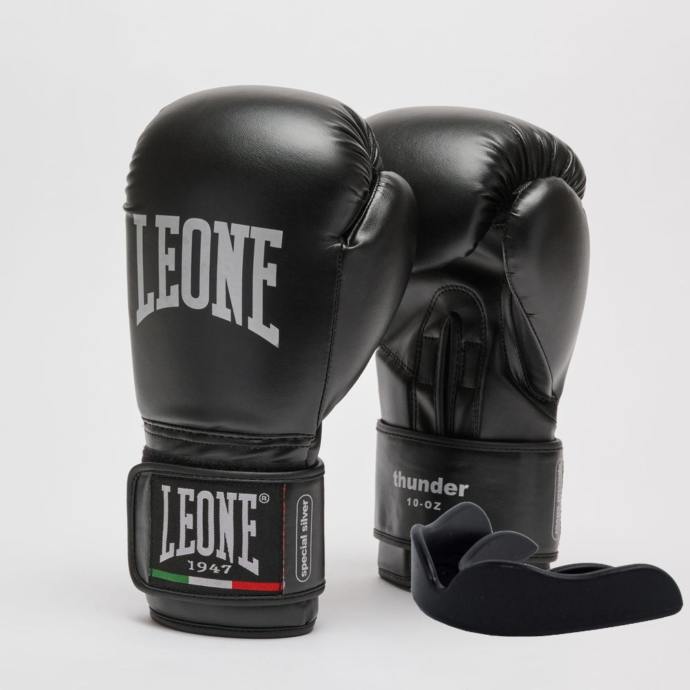 Боксерські рукавички Leone GN383 Thunder Black 16 унцій (GN383_Black_16oz)