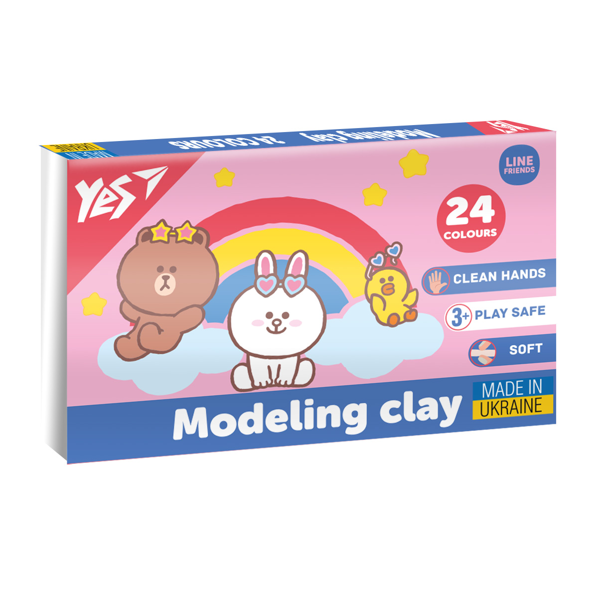 Пластилін YES 24 кол 480г Line Friends (540683)