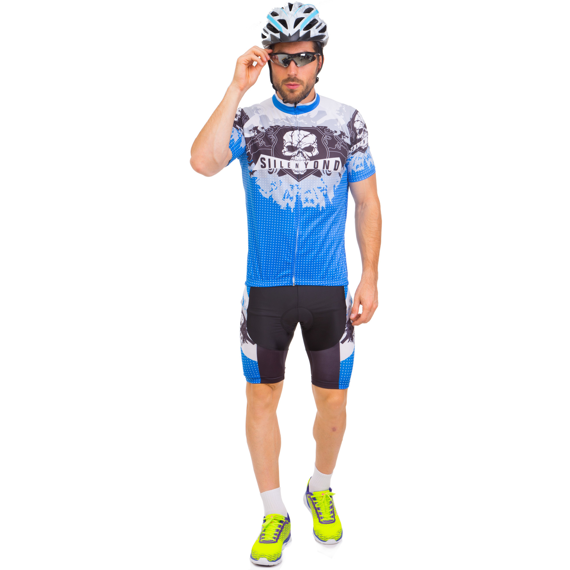 Велоформа короткий рукав SPOINT SKULL MS-6820-BL 3XL синій-білий-чорний