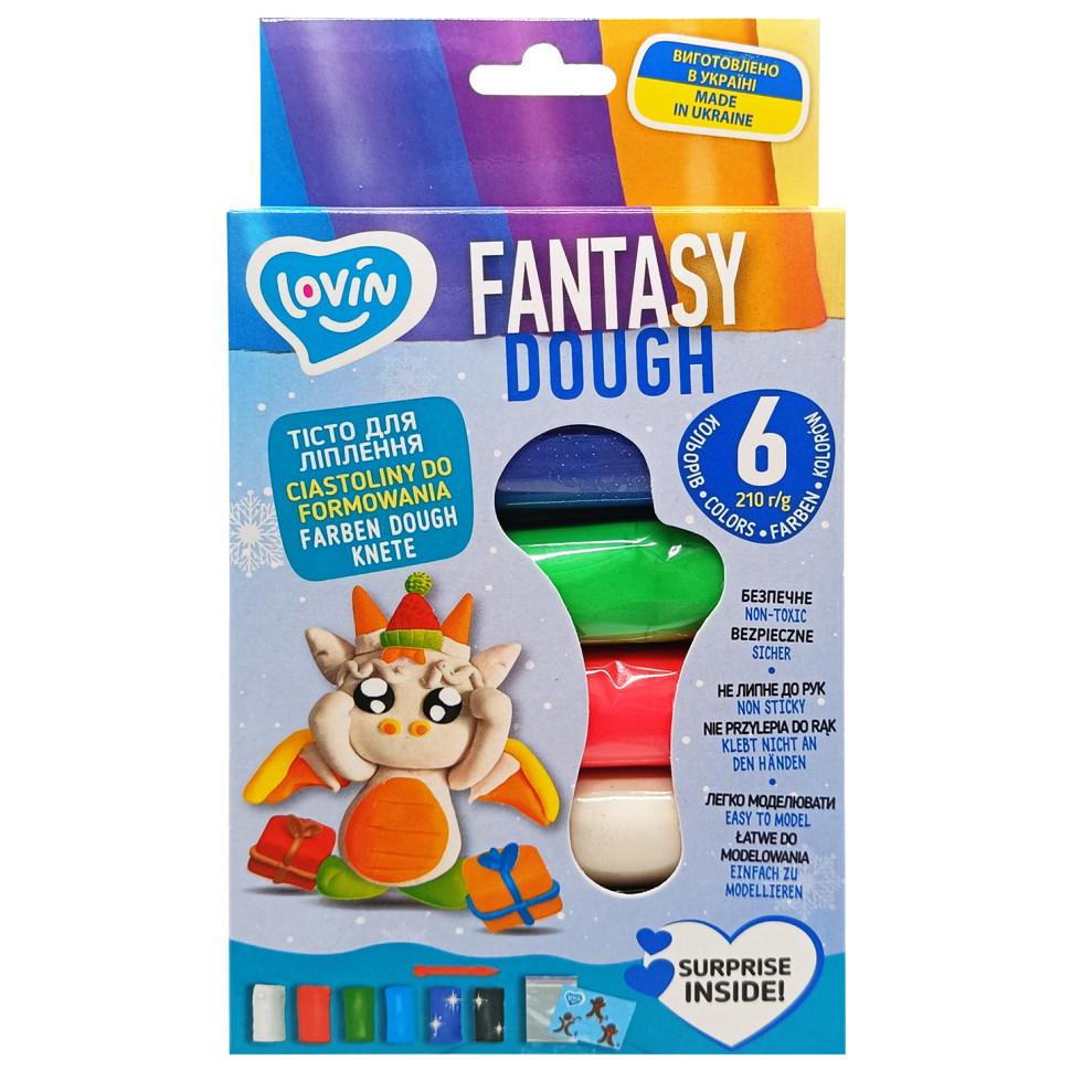 Набір для ліплення з тіста Fantasy Dough Lovin 41241 6 кольорів