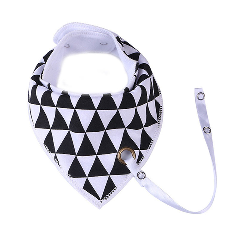 Слюнявчик-нагрудник з тримачем для соски 2Life Чорно-білий (v-12088)