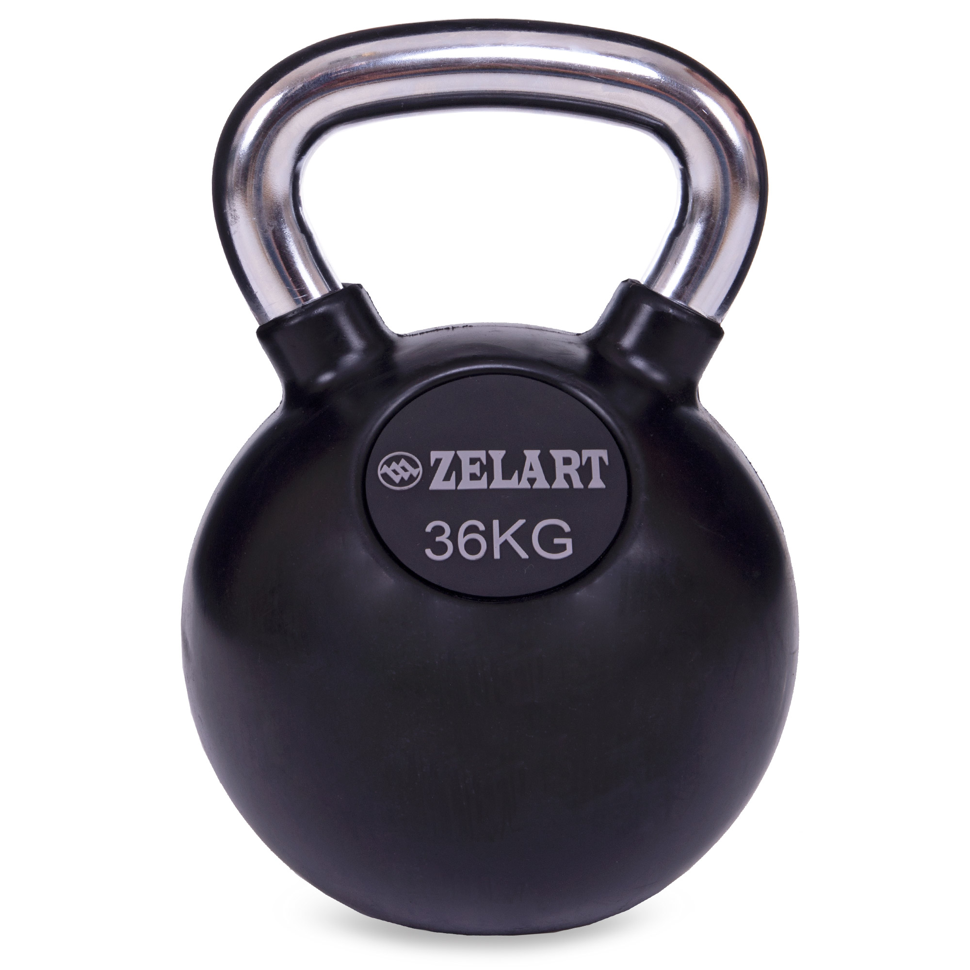 Гиря гумова з хромованою ручкою Кросфіт Zelart ТА-5162-36 36кг